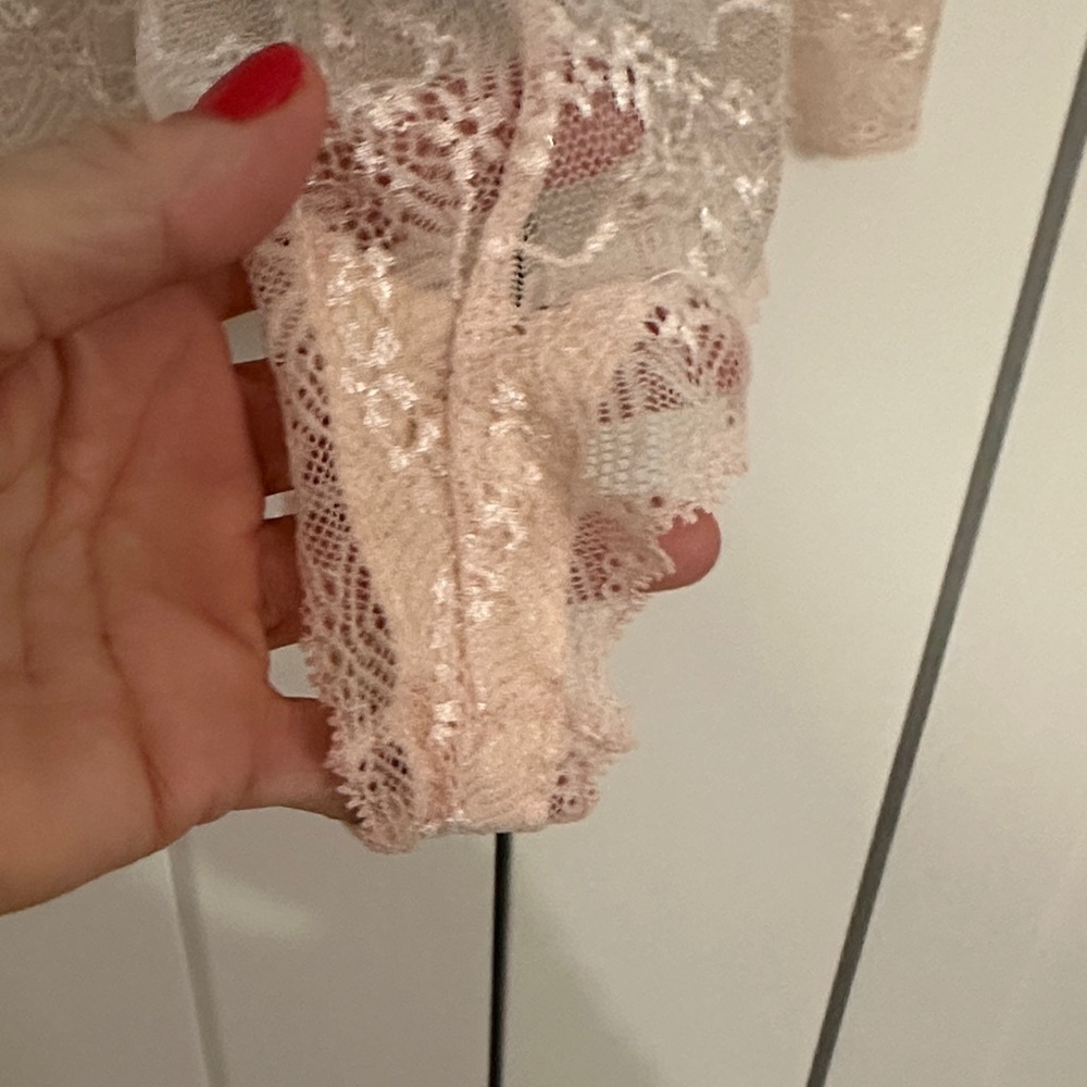 Eberjey Lace Trim Chemise - Light Blue and Beige - Picture 3 of 7